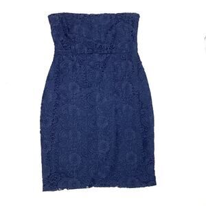 Likely Navy Lace Strapless Shift Mini Dress Navy 12